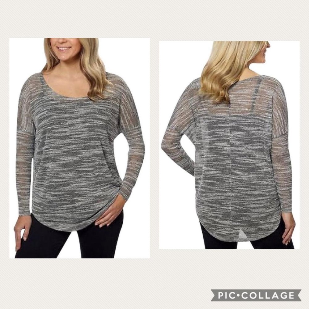 Olive & Oak M Oversized Top Rounded Hem Casual